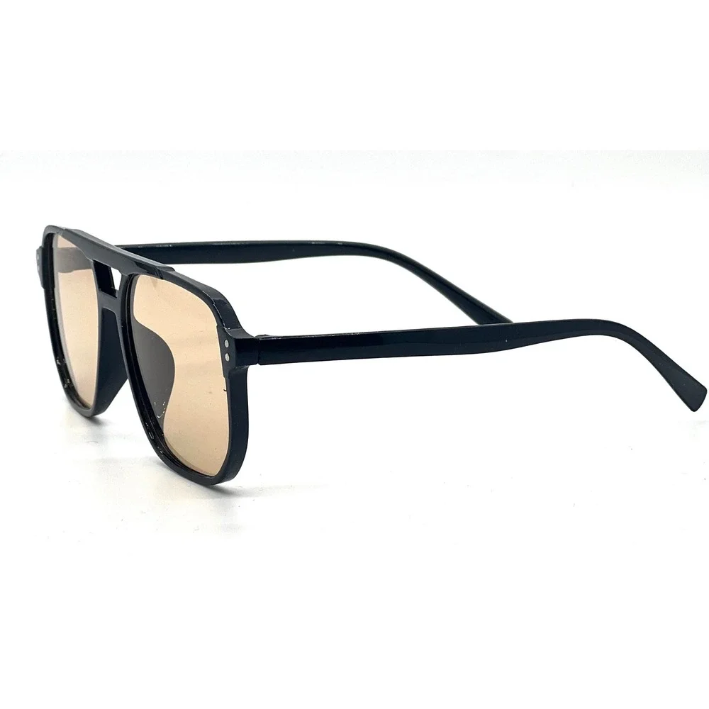 Womens Oversized Aviator Sunglasses Black Flat Top Luxury Retro UV400 Lentes New